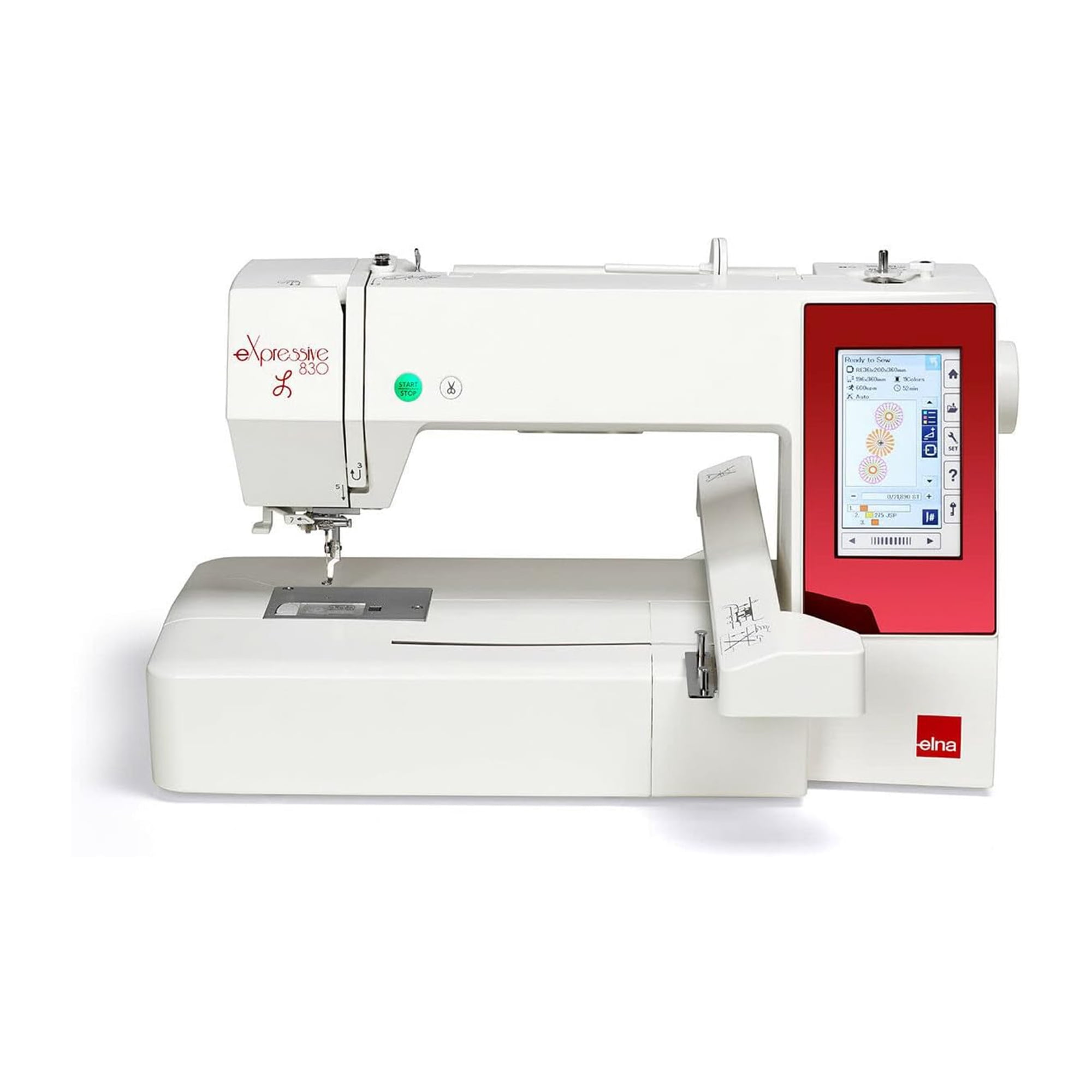 Elna eXpressive 830L Embroidery Machine 180 built-in designs LCD Screen USB Port