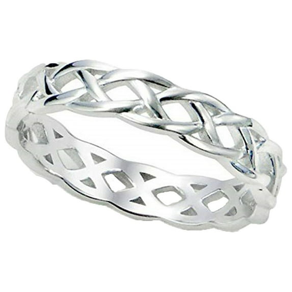 Elneeya Clearance Rings for Women Sz 10 Sterling Silver 925 Celtic Knot Eternity Band Ring