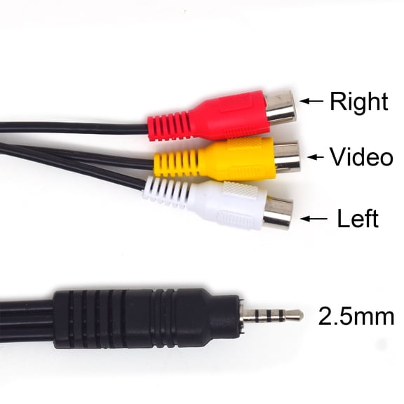 Elnone 2.5mm to 3 RCA Female AV Cable 1.5M/5FT, Audio Video Cord for Phones, Tablets & Home Theater, 1-Pack