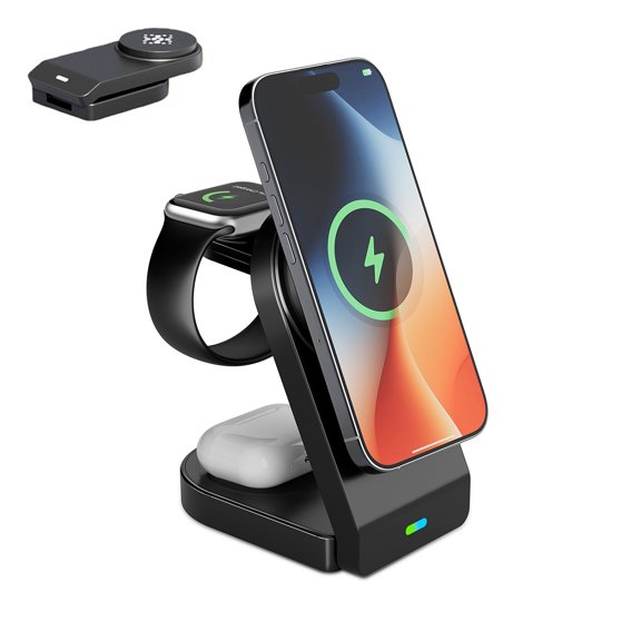 Elnone Foldable Magnetic Wireless Charger for iPhone, Apple Watch, AirPods