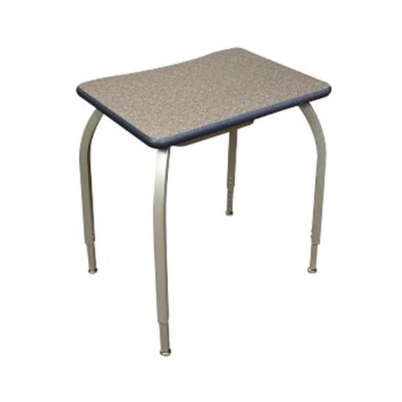 Elo 24 x 36 Rectangle desk, 4 Adjustable Legs, Black Beveled Lotz Armor Edge, Fusion Maple Laminate Top