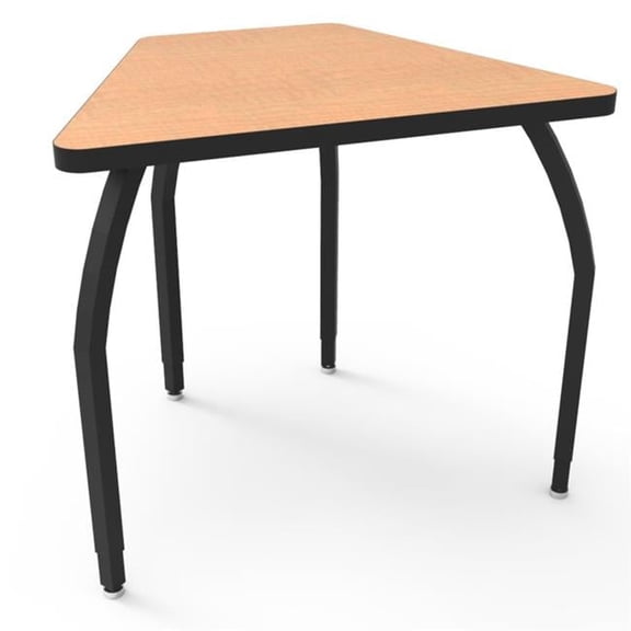 Elo Connect 8 Desk with Fusion Maple Laminate & 4 Junior Adjustable Smooth Silver Legs - 21-26 x 33 x 24 in.