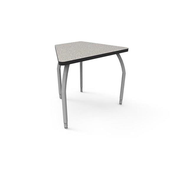 Elo Connect 8 Desk with Grey Nebula Laminate & 4 Junior Adjustable Smooth Silver Legs - 21-26 x 33 x 24 in.