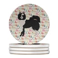 thumbnail image 1 of Elo Dog #2 Merry Christmas Large Sandstone Coasters Pack of 4 4 in x 4 in, 1 of 3