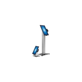 Elo Slim Floor Mount for Touchscreen Monitor, Cradle, Bar Code Reader, Fingerprint Reader, Webcam - Black, Silver - 22" Screen Support