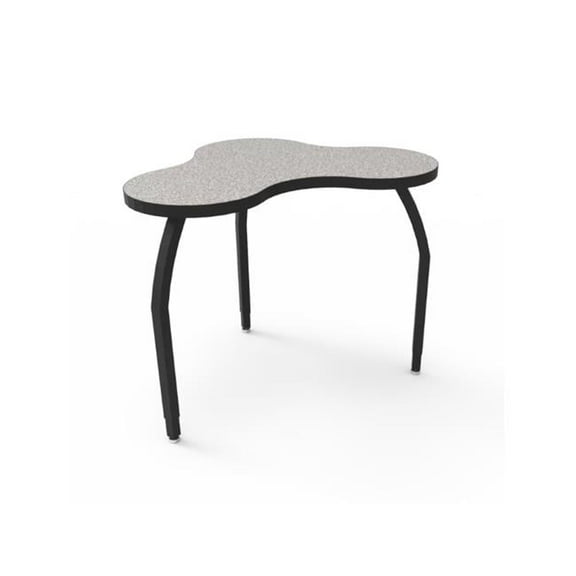 Elo Tide Table, Grey Nebula Laminate & Banding with 4 Adjustable Smooth Silver Legs - 26-31 x 54 x 30 in.