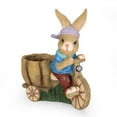 Eloam Cast Stone Outdoor Decorative Rabbit Planter, Blue and Brown ...