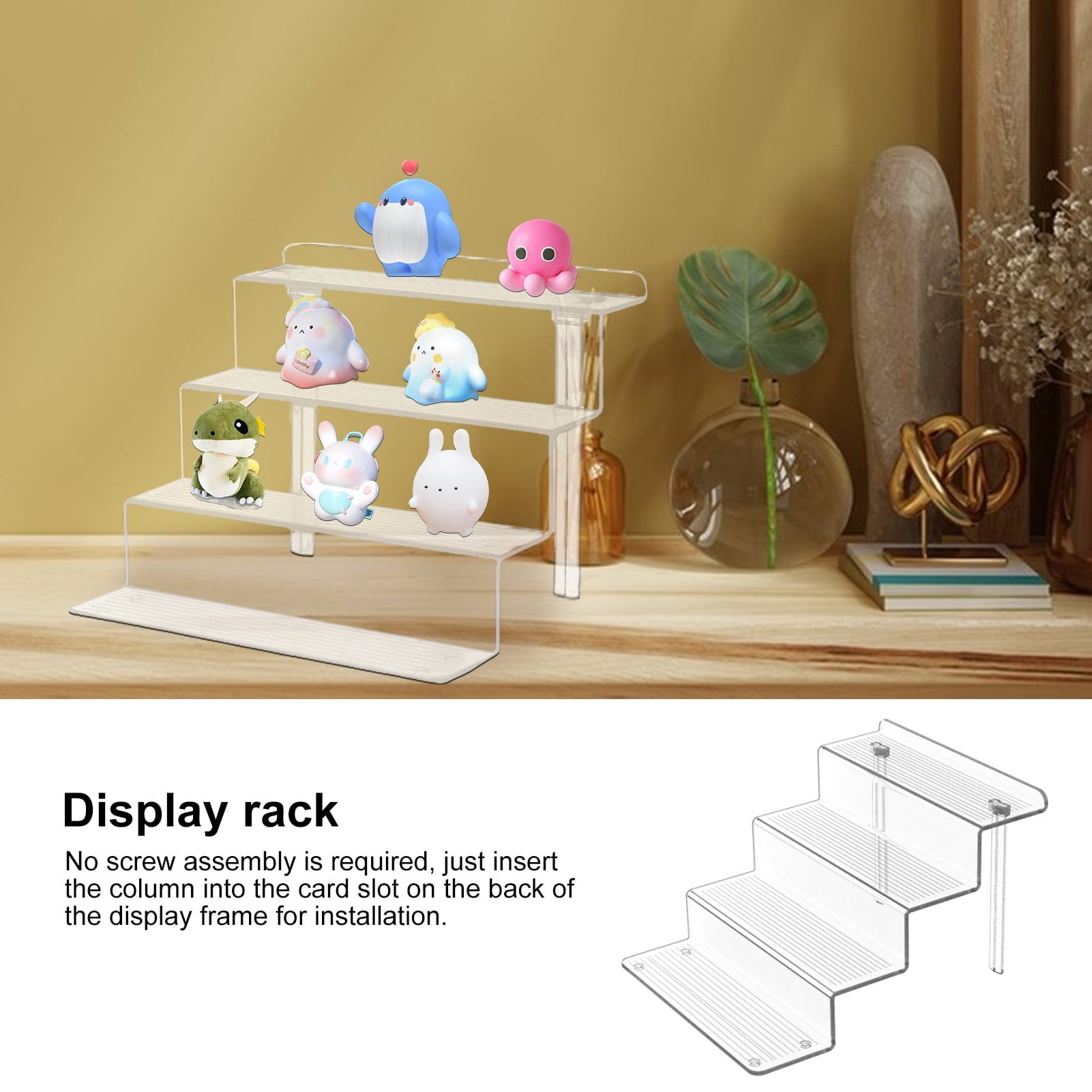 Elodia 2 Pcs Cosmetic Display Stands Transparent Stable Wide Platform ...