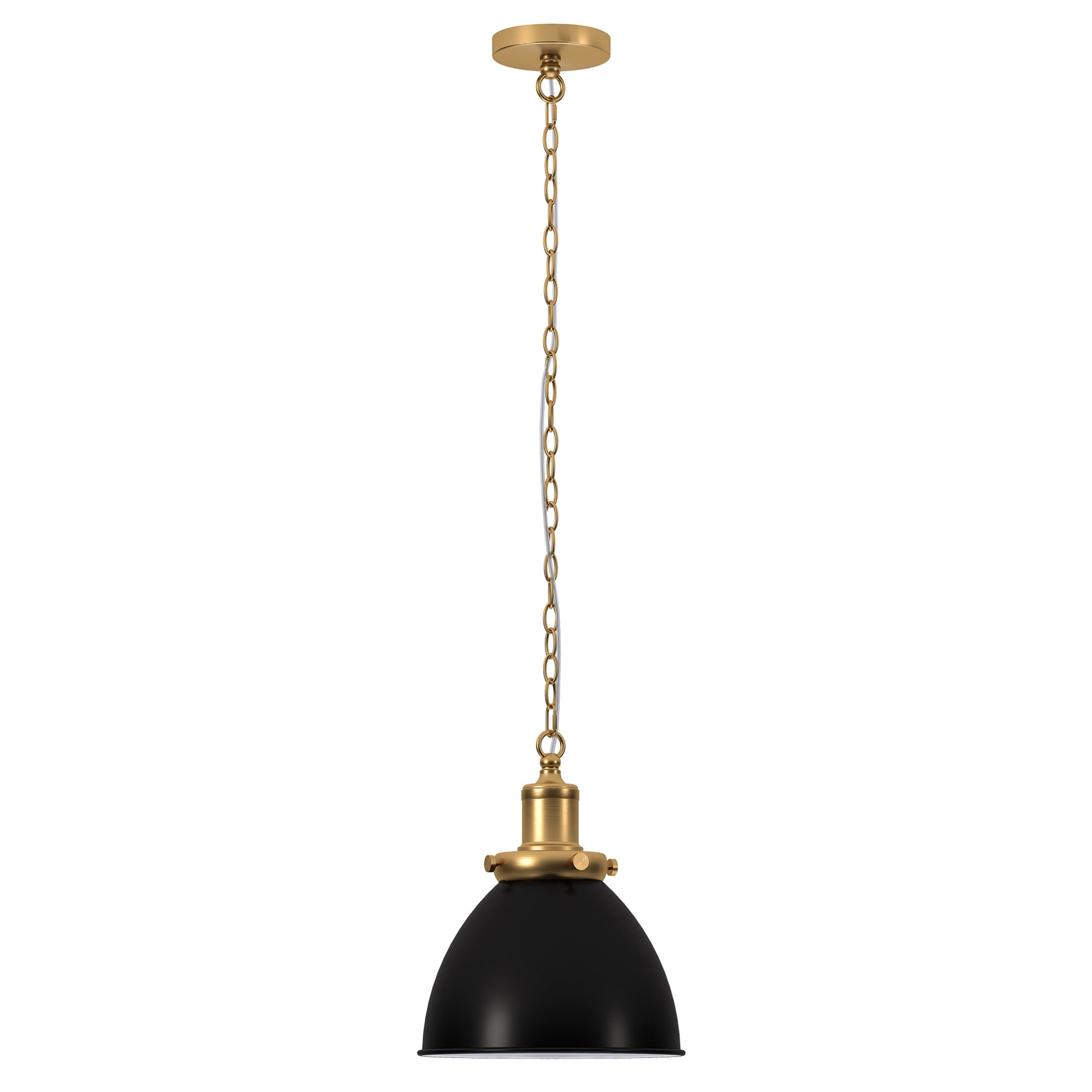 Evelyn&Zoe Industrial 12" Wide Blackened Bronze/Brass Pendant