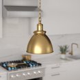 thumbnail image 1 of Evelyn&Zoe Industrial 8" Wide Brass Pendant, 1 of 1
