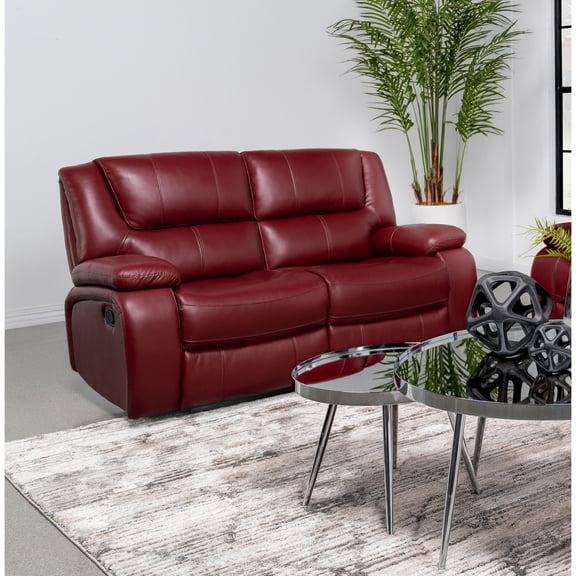 Elodie Red Upholstered Motion Reclining Loveseat