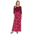 thumbnail image 1 of Eloges Women's 3/4 Sleeve Vintage Bouquet Floral Maxi Dress, 1 of 7