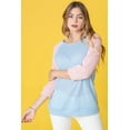 thumbnail image 1 of Eloges Women's Pastel Two Tone Waffle Knit Raglan Top, 1 of 9