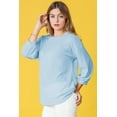 thumbnail image 1 of Eloges Women's Solid Pastel 3/4 Sleeve Drop Shoulder Waffle Knit Top, 1 of 5