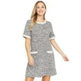 thumbnail image 1 of Eloges Women's Tweed Short Sleeve Shift Dress with Pockets, 1 of 7