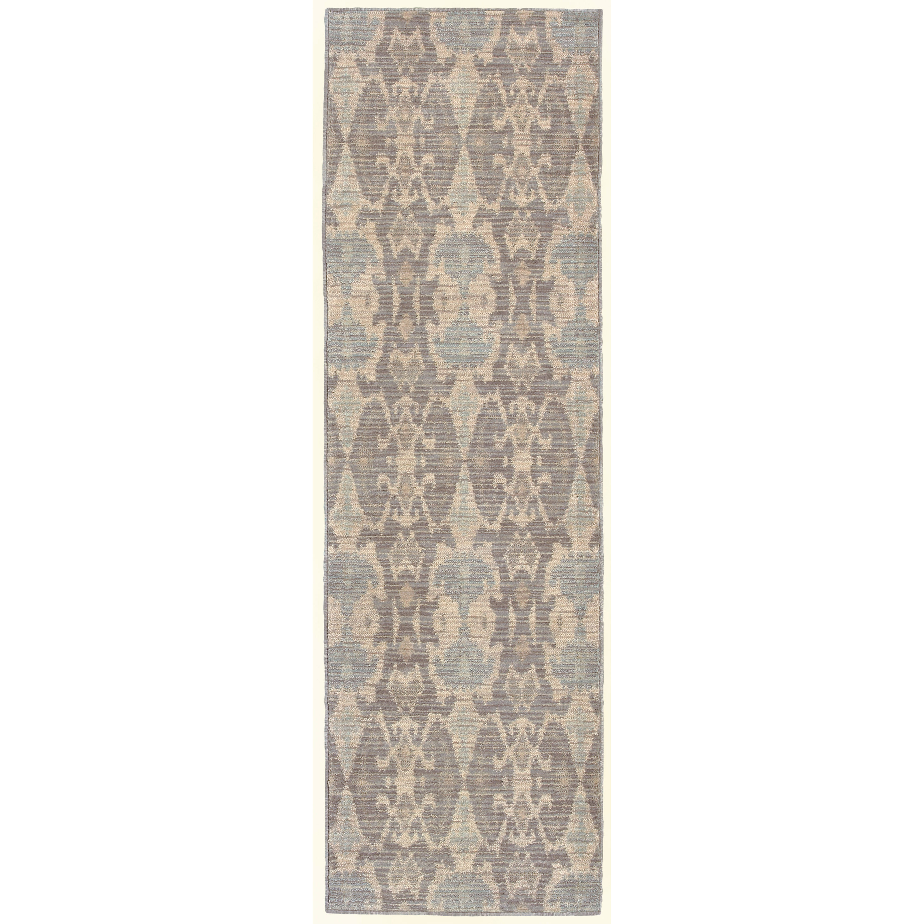 Eloisa Contemporary Abstract Runner Rug, Ivory/ Grey 2, 2' x 8