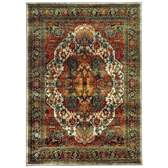Eloisa Traditional Oriental Area Rug, Red Multi 2, 4' x 6'