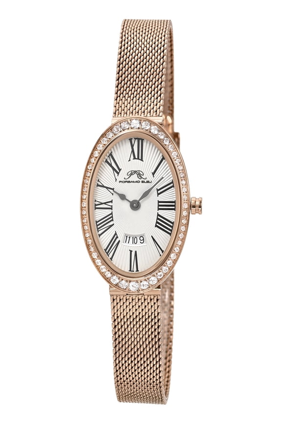 Eloise Oval Topaz Stainless Steel Rose Tone Women's Watch 1352CELS