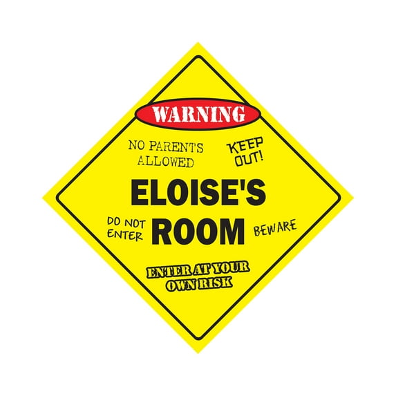 Eloise's Room Sign Crossing Zone Xing | Indoor/Outdoor | 20" Tall kids bedroom decor door children's name boy girl