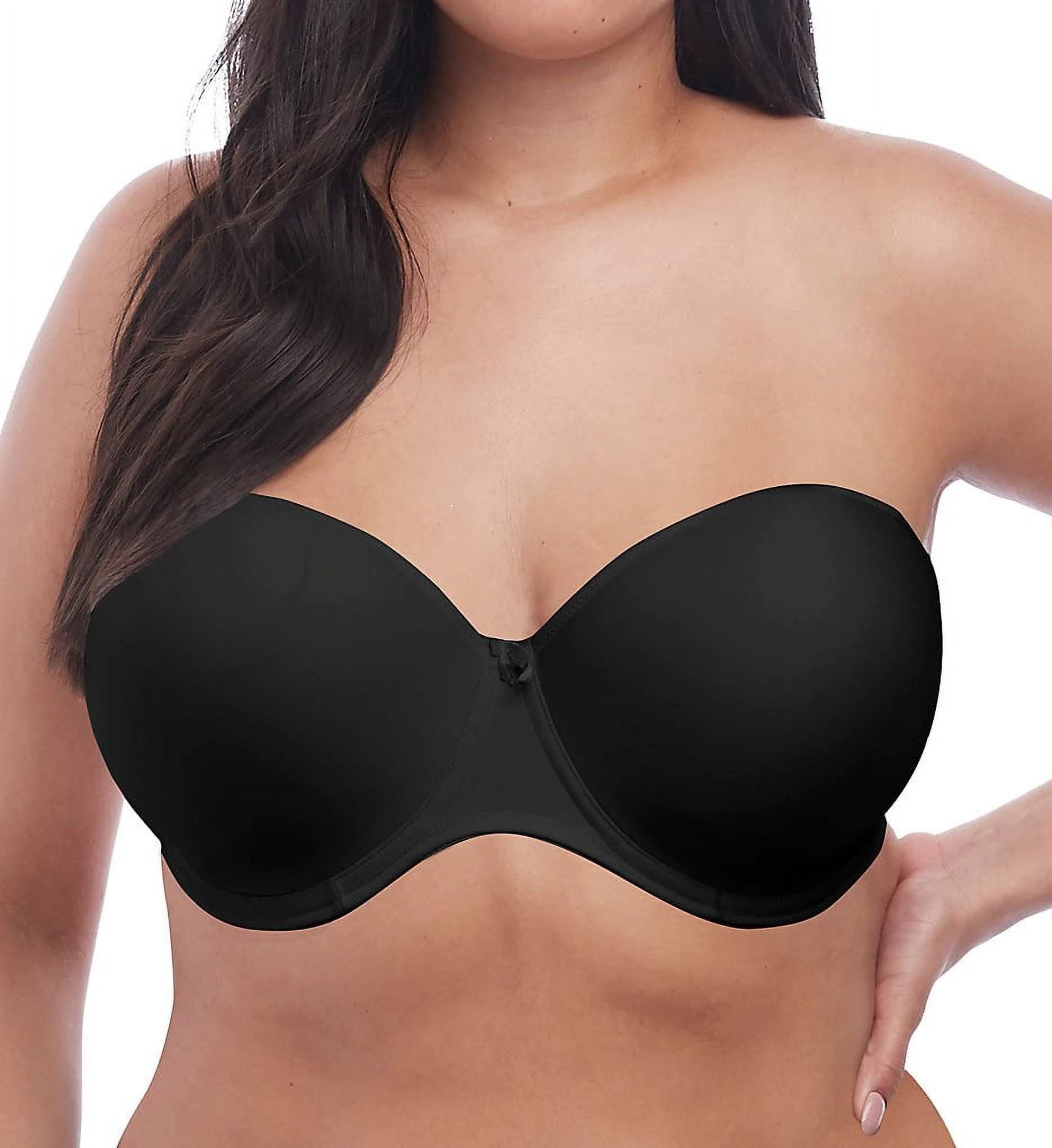 Elomi BLACK Smooth Underwire Moulded Convertible Strapless Bra, US 42DDD, UK  42E 