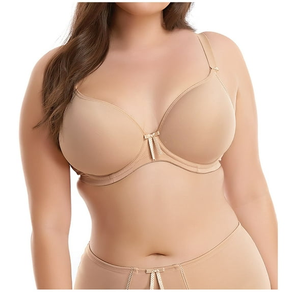 Elomi Bijou Molded Plunge Underwire Bra (8722),36F,Sand