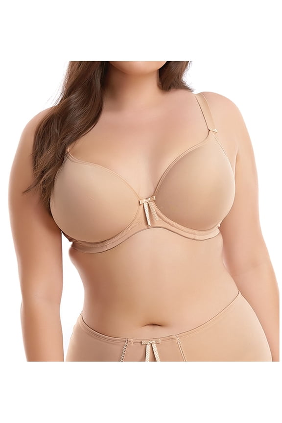 Bijou Molded Plunge Underwire Bra (8722),36GG,Sand