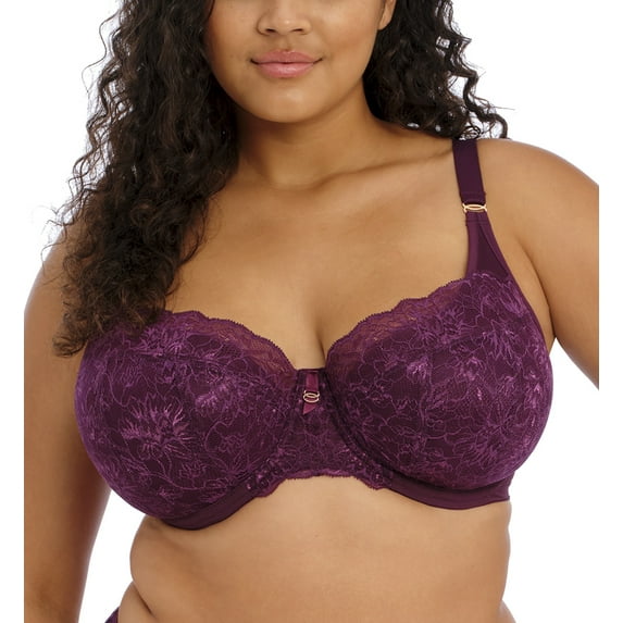 Elomi Brianna Padded Half Cup Underwire Bra (8081),34GG,Blackberry