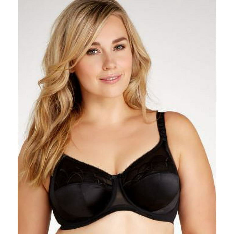 Elomi Cate Embroidered Full Cup Banded Underwire Bra (4030),38E,Black 