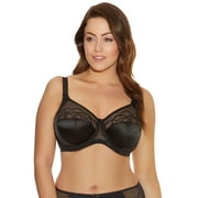 Elomi Cate Embroidered Full Cup Banded Underwire Bra 4030,40E,Black