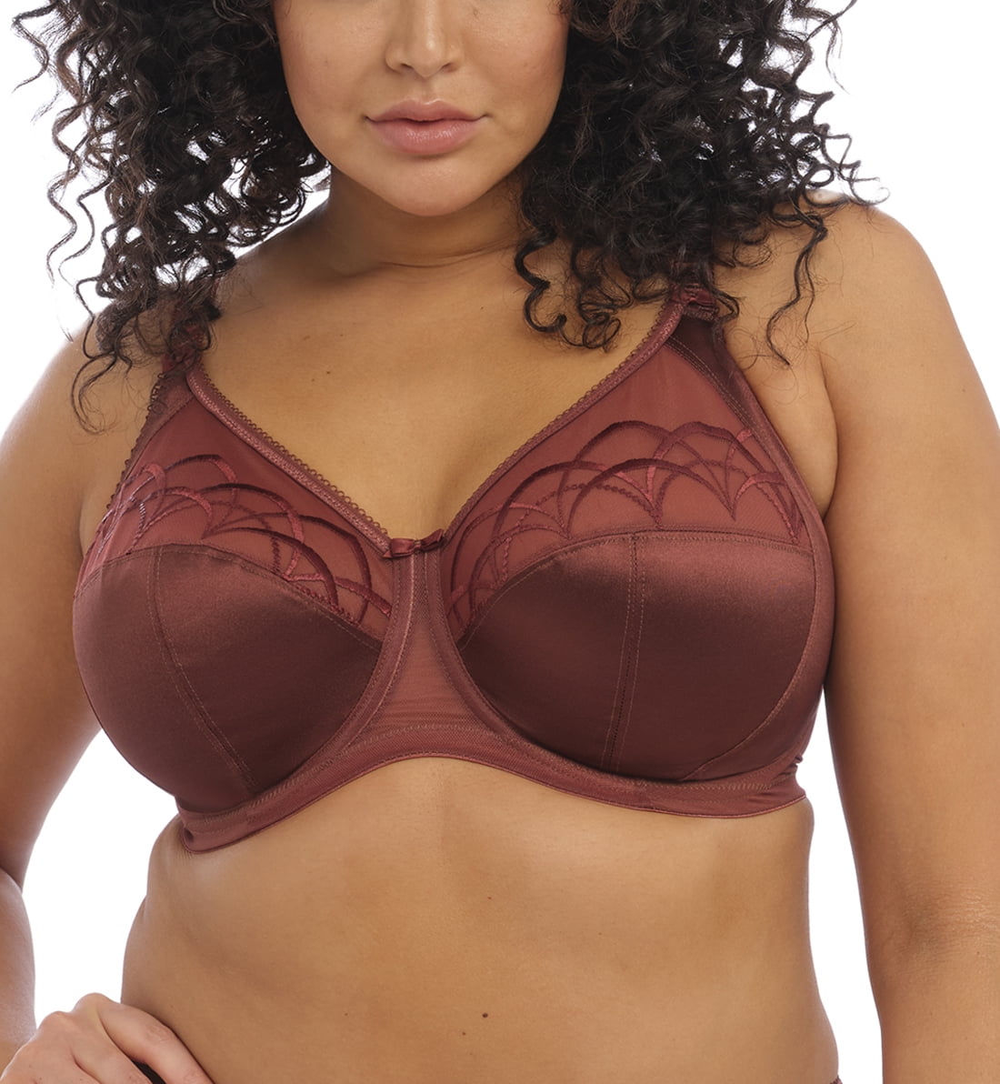 Elomi Cate Embroidered Full Cup Banded Underwire Bra (4030),46GG,Dark  Copper 