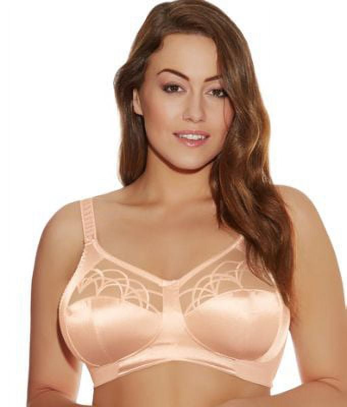Elomi Womens Cate Wirefree Soft Cup Bra, 44G, White 