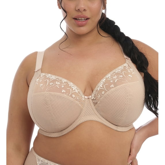 Elomi Charley Banded Plunge Underwire Bra (4380),32JJ,Fawn