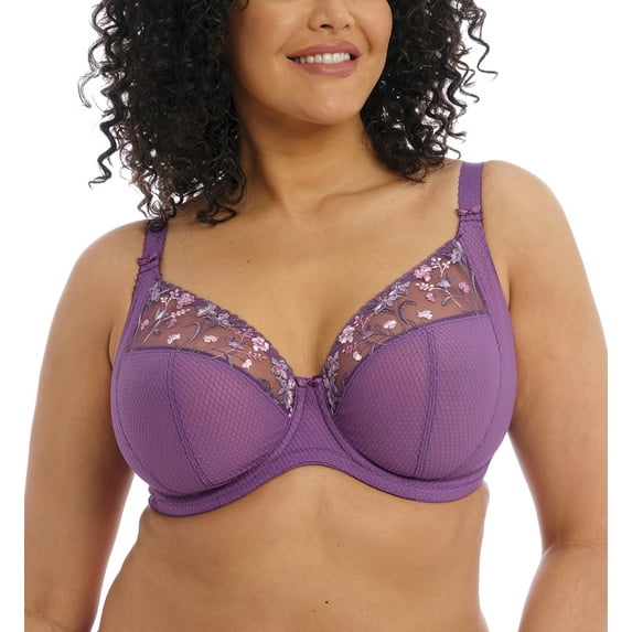 Elomi Charley Banded Plunge Underwire Bra (4380),34G,Pansy