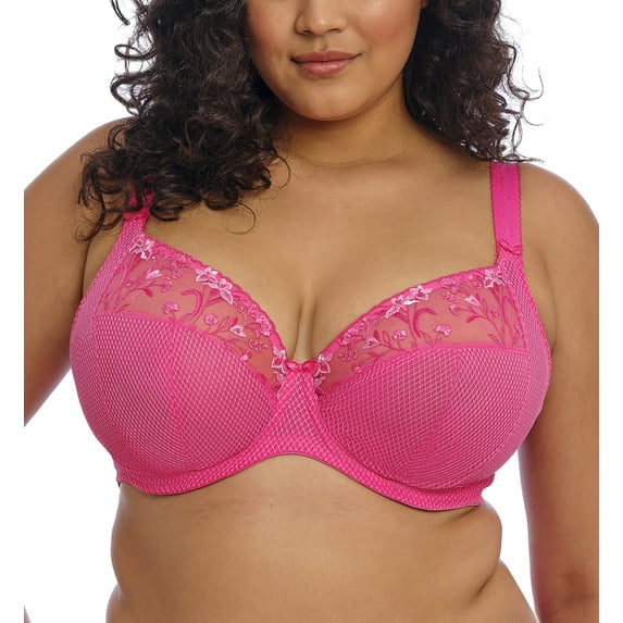 Elomi Charley Banded Plunge Underwire Bra (4380),36JJ,Pink