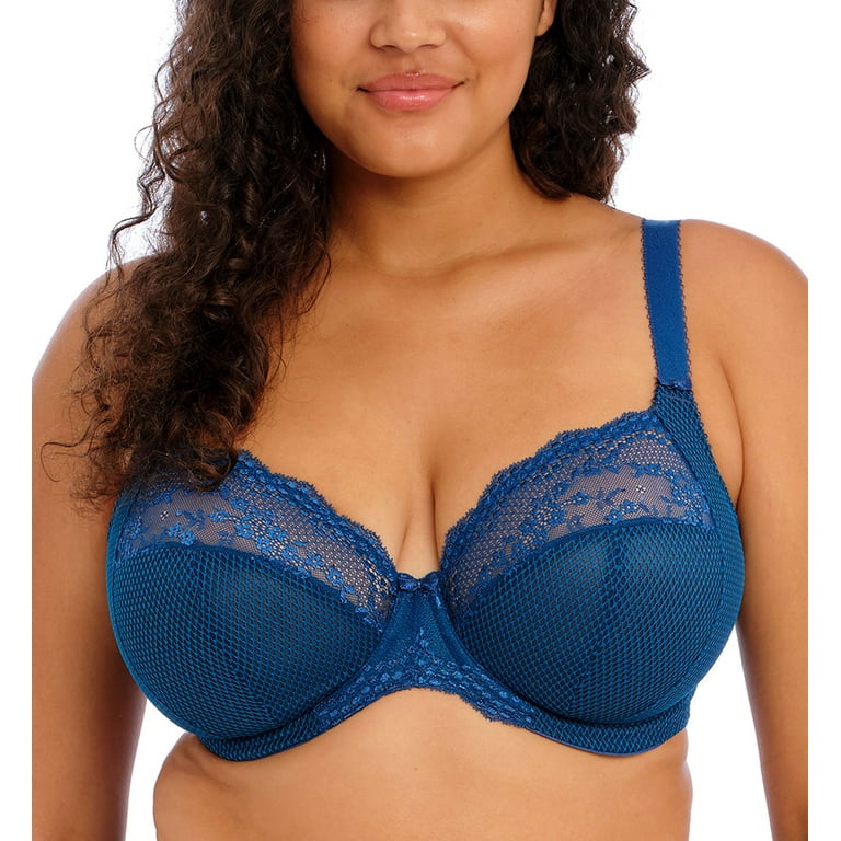 Elomi Charley Banded Stretch Lace Plunge Underwire Bra (4382),36GG,Petrol