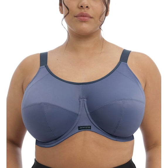 Elomi Energise J-Hook Underwire Sports Bra (8041),32H,Vintage Denim