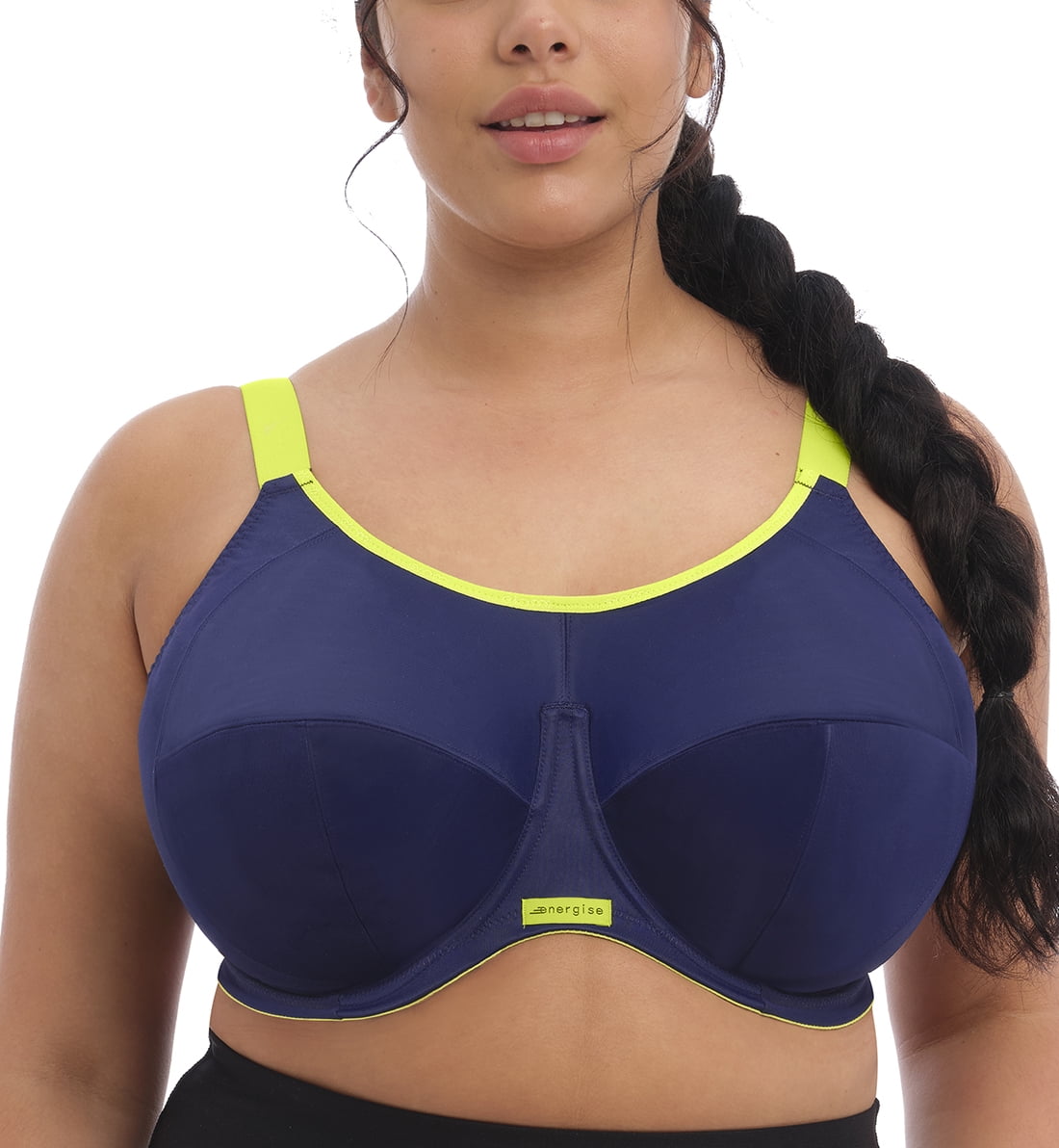 Elomi Energise J-Hook Underwire Sports Bra (8041),32J,Navy