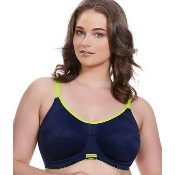 Elomi Energise J-Hook Underwire Sports Bra (8041),36G,Navy