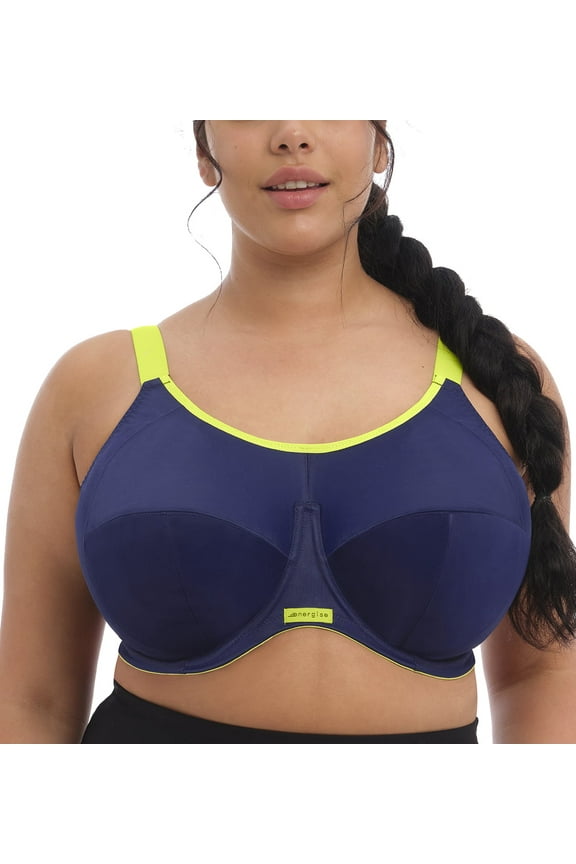 Energise J-Hook Underwire Sports Bra (8041),38G,Navy