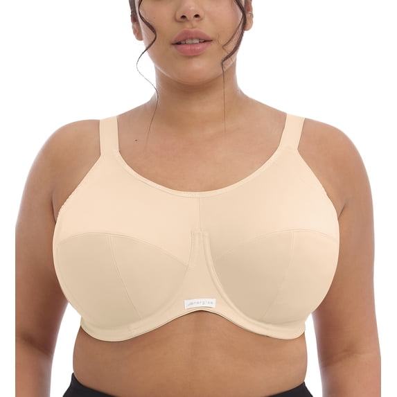 Elomi Energise J-Hook Underwire Sports Bra (8041),42FF,Nude