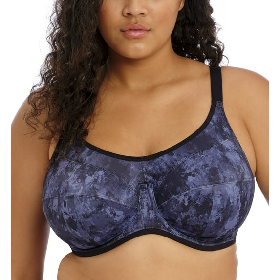 Elomi Energise J-Hook Underwire Sports Bra (8042),42DD,Stormy Haze
