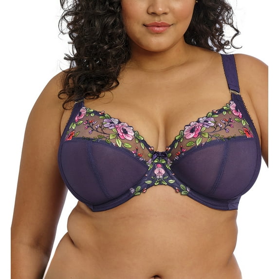 Elomi Himari Plunge Underwire Bra (302102),42G,Midnight