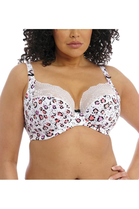 Lucie Banded Stretch Lace Plunge Underwire Bra (4490),42GG,Rumble