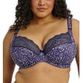 thumbnail image 1 of Elomi Lucie Banded Stretch Lace Plunge Underwire Bra (4490),42J,Midnight, 1 of 5