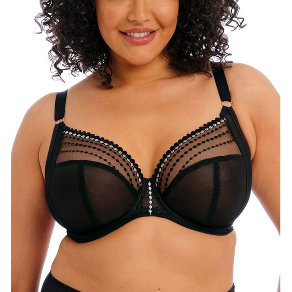 Elomi Matilda Banded Plunge Underwire Bra (8900),32G,Black