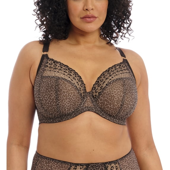 Elomi Matilda Banded Plunge Underwire Bra (8900),32JJ,Leopard