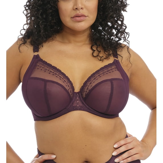 Elomi Matilda Banded Plunge Underwire Bra (8900),32JJ,Wine Diamond