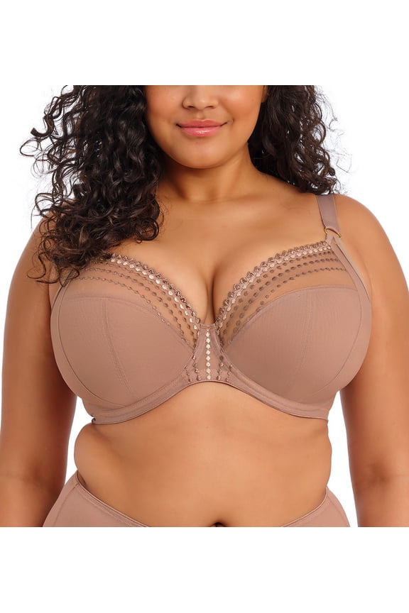 Matilda Banded Plunge Underwire Bra (8900),34FF,Praline