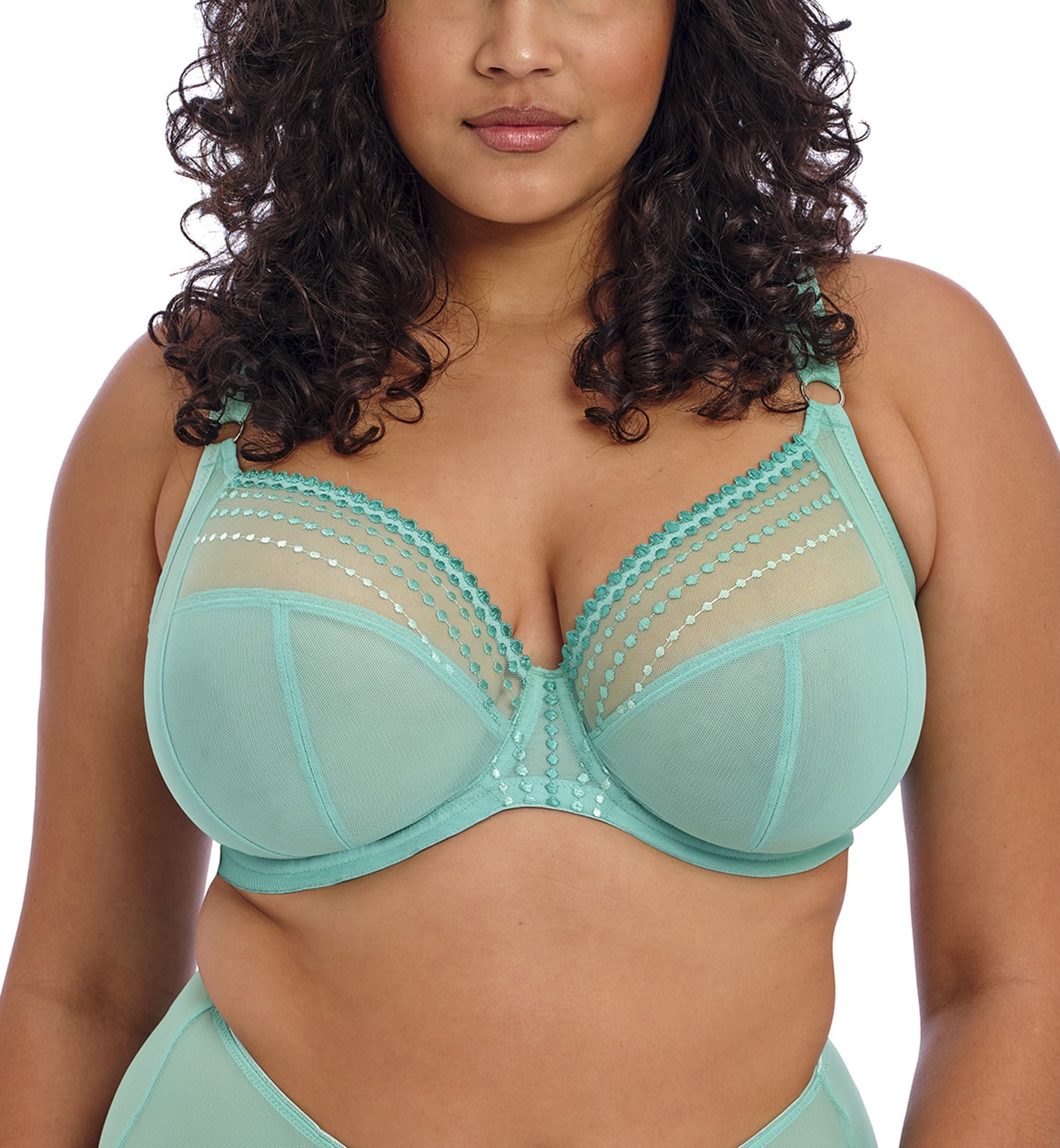 Elomi Matilda Banded Plunge Underwire Bra (8900),36F,Jade - Walmart.com