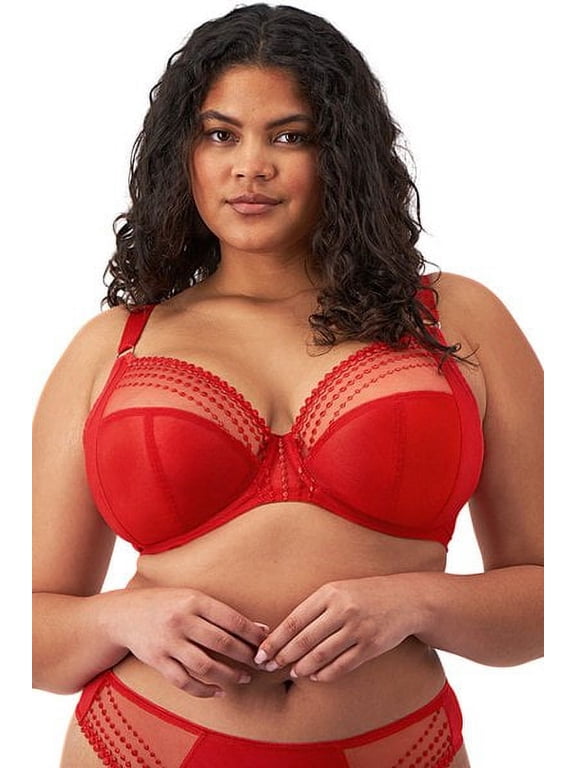 Matilda Banded Plunge Underwire Bra (8900),36GG,Haute Red
